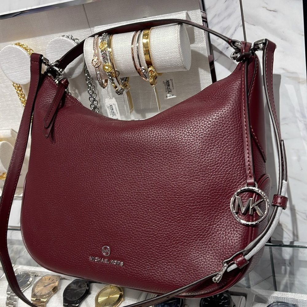 Michael Kors Burgundy Leather Shoulder Bag - Picture 3 of 16